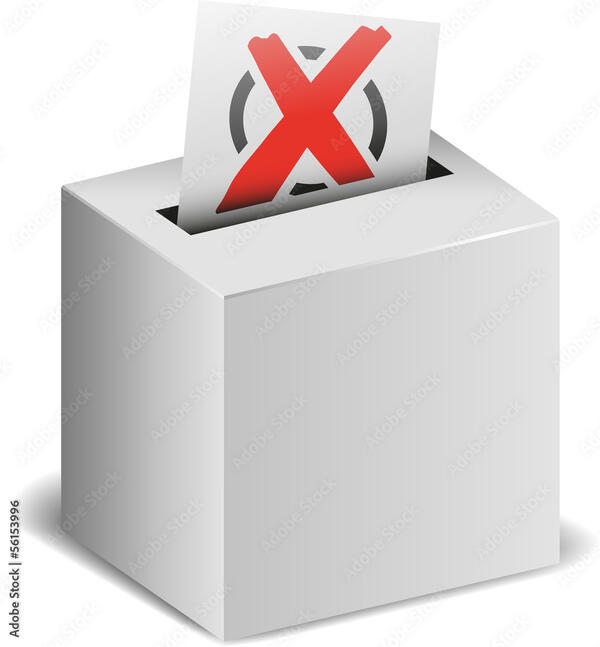 Wahlen Urne Wahlkreuz